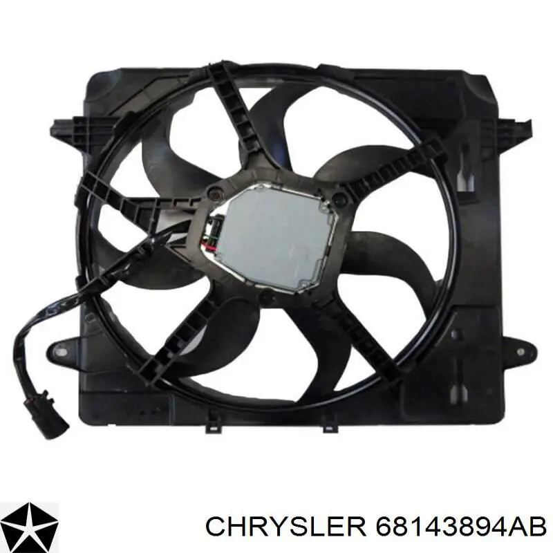 68143894AB Chrysler Difusor do radiador de esfriamento, montado com motor e roda de aletas