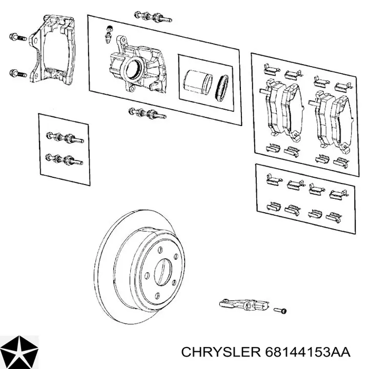 68144153AA Chrysler Kit de reparação de suporte do freio dianteiro