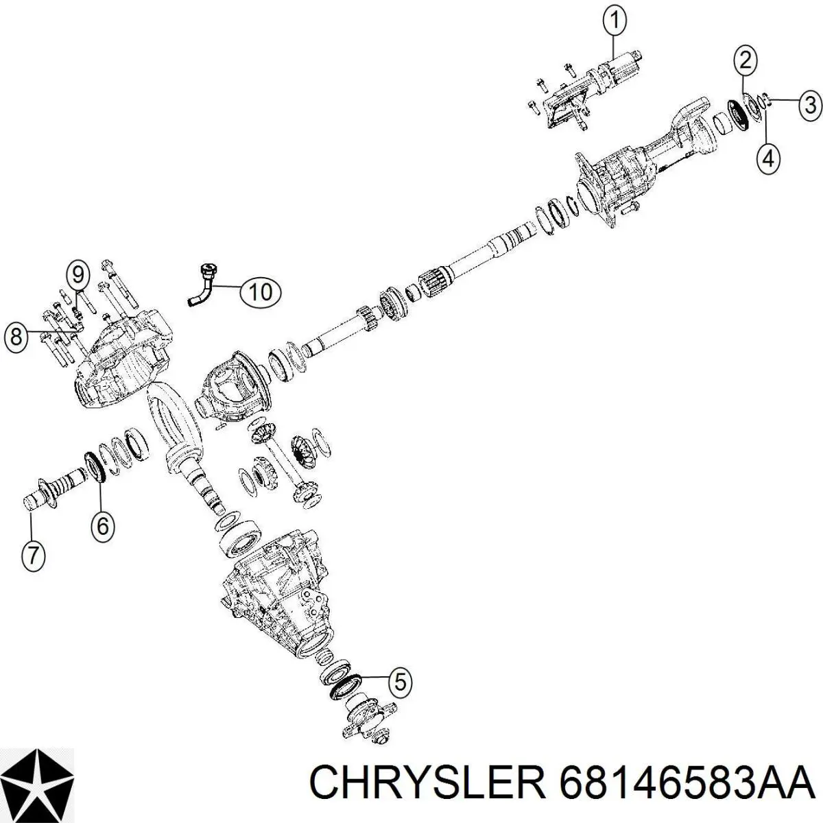 68146583AA Chrysler Bucim de rolamento suspenso dianteiro da árvore intermédia