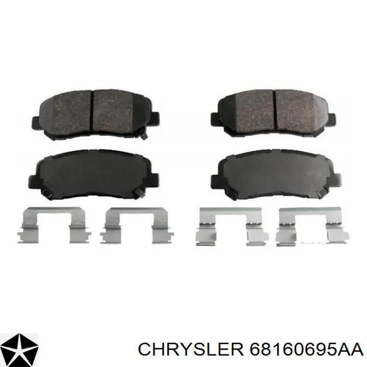 Sapatas do freio dianteiras de disco Chrysler 68160695AA preço, a partir de 44,73 USD