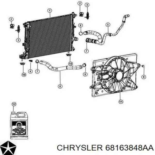 68163848AA Chrysler Fluido de esfriamento