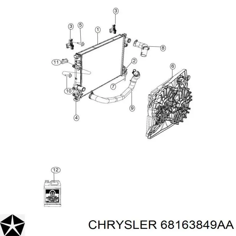 Compre 68163849AB Mercedes Fluido de esfriamento