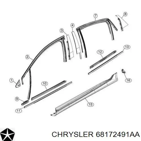 Braçadeira (cápsula) de fixação de moldura da porta Chrysler 68172491AA preço, a partir de 1,09 USD