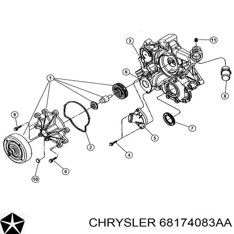 Termostato Chrysler 68174083AA preço, a partir de 16,12 USD