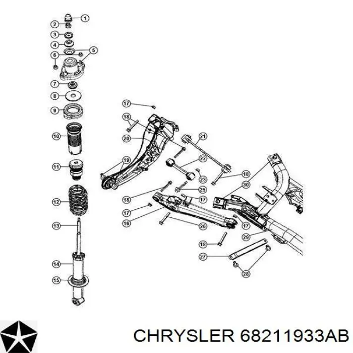 Compre 05105251AC Chrysler Viga de suspensão traseira (plataforma veicular)