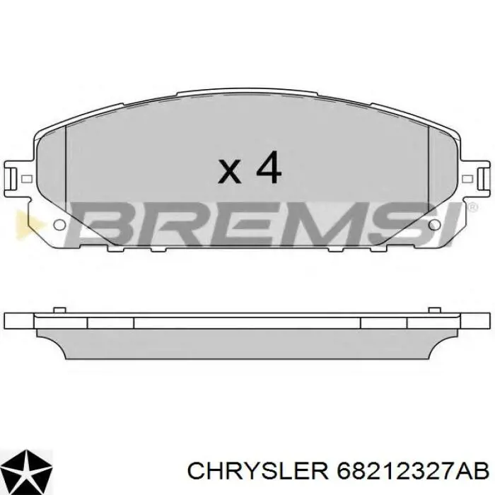 Sapatas do freio dianteiras de disco Chrysler 68212327AB preço, a partir de 51,03 USD