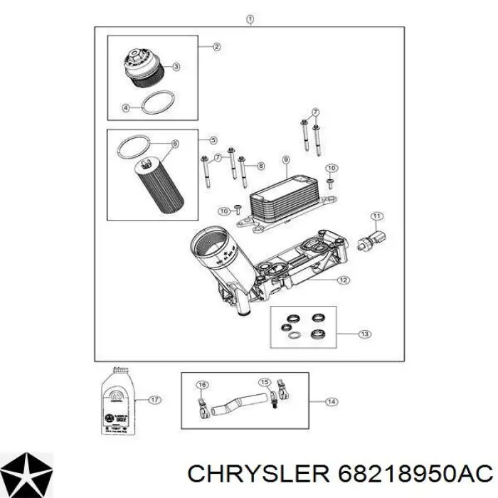 68218950AC Chrysler Óleo para motor