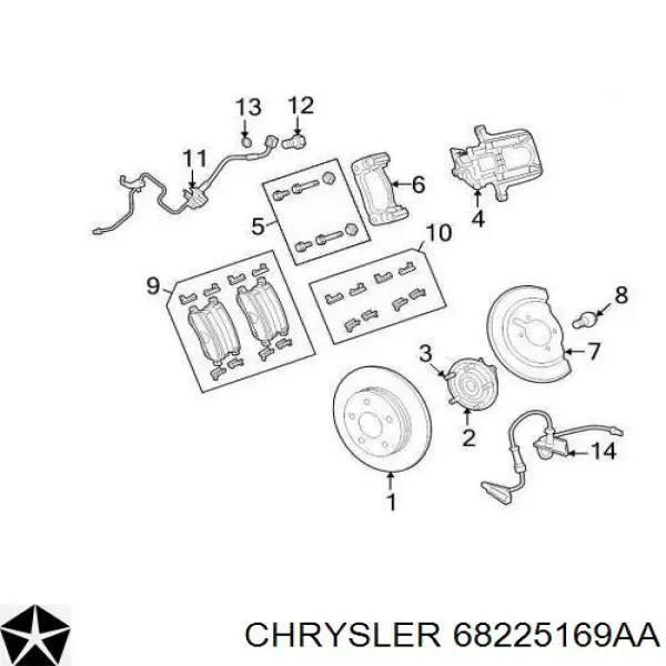 Suporte do freio dianteiro esquerdo Chrysler 68225169AD preço, a partir de 90,61 USD