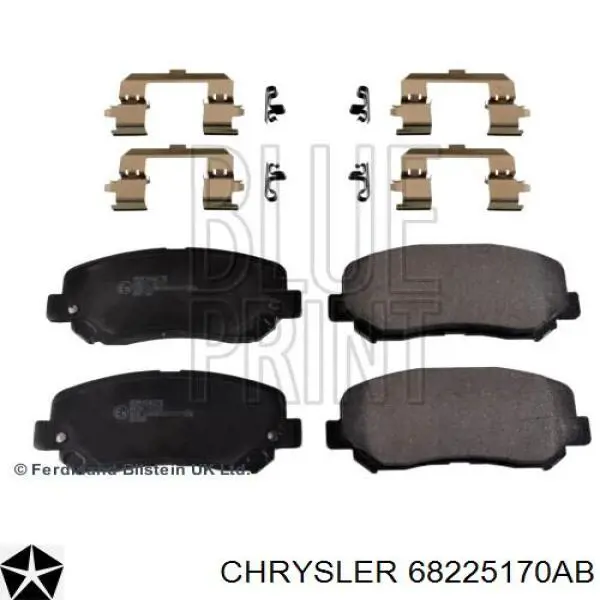 Sapatas do freio dianteiras de disco Chrysler 68225170AB preço, a partir de 64,93 USD