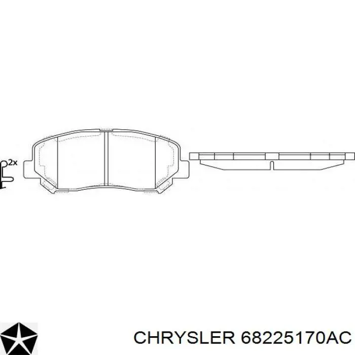 Sapatas do freio dianteiras de disco Chrysler 68225170AC preço, a partir de 44,73 USD