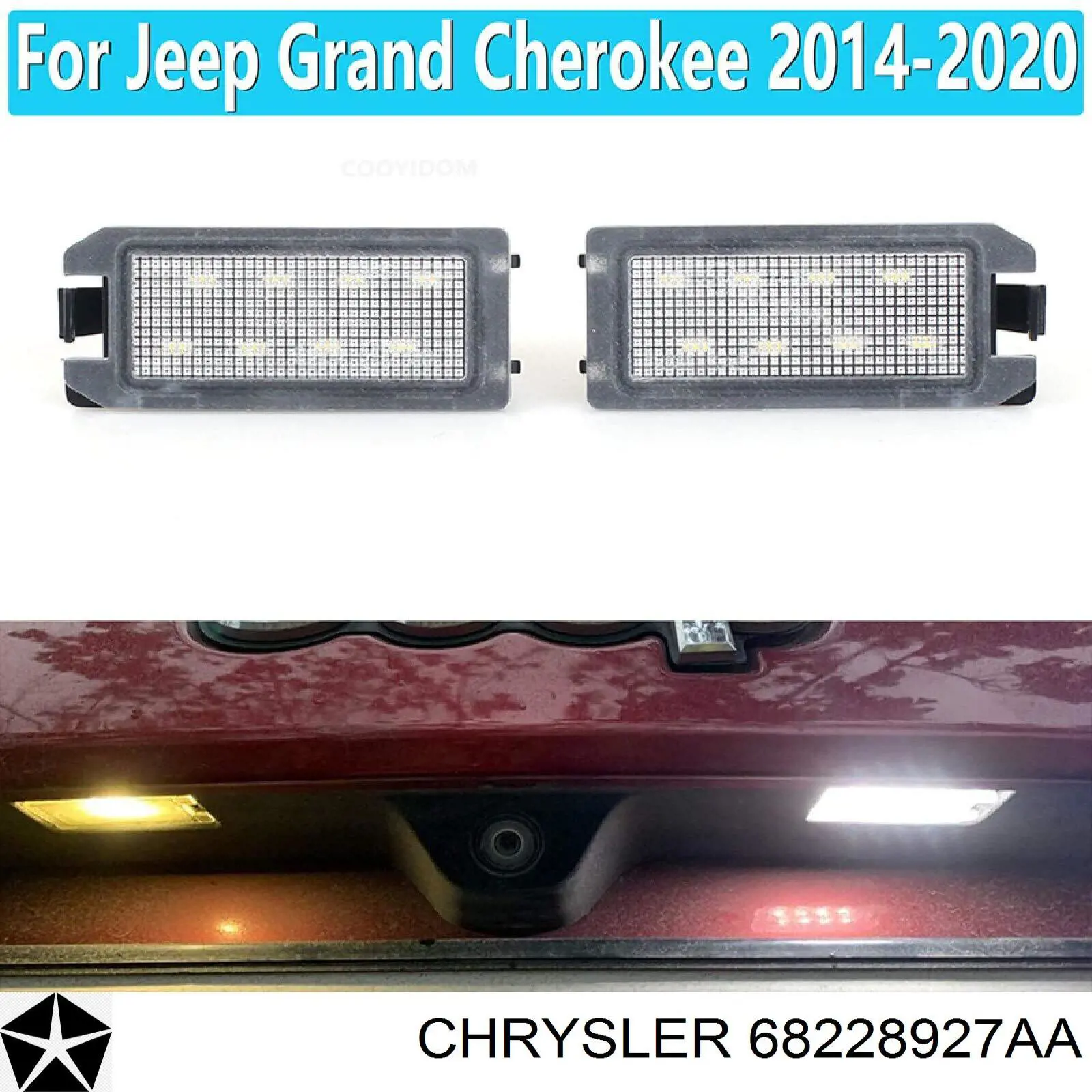 Lanterna da luz de fundo de matrícula traseira Chrysler 68225282AA preço, a partir de 25,37 USD
