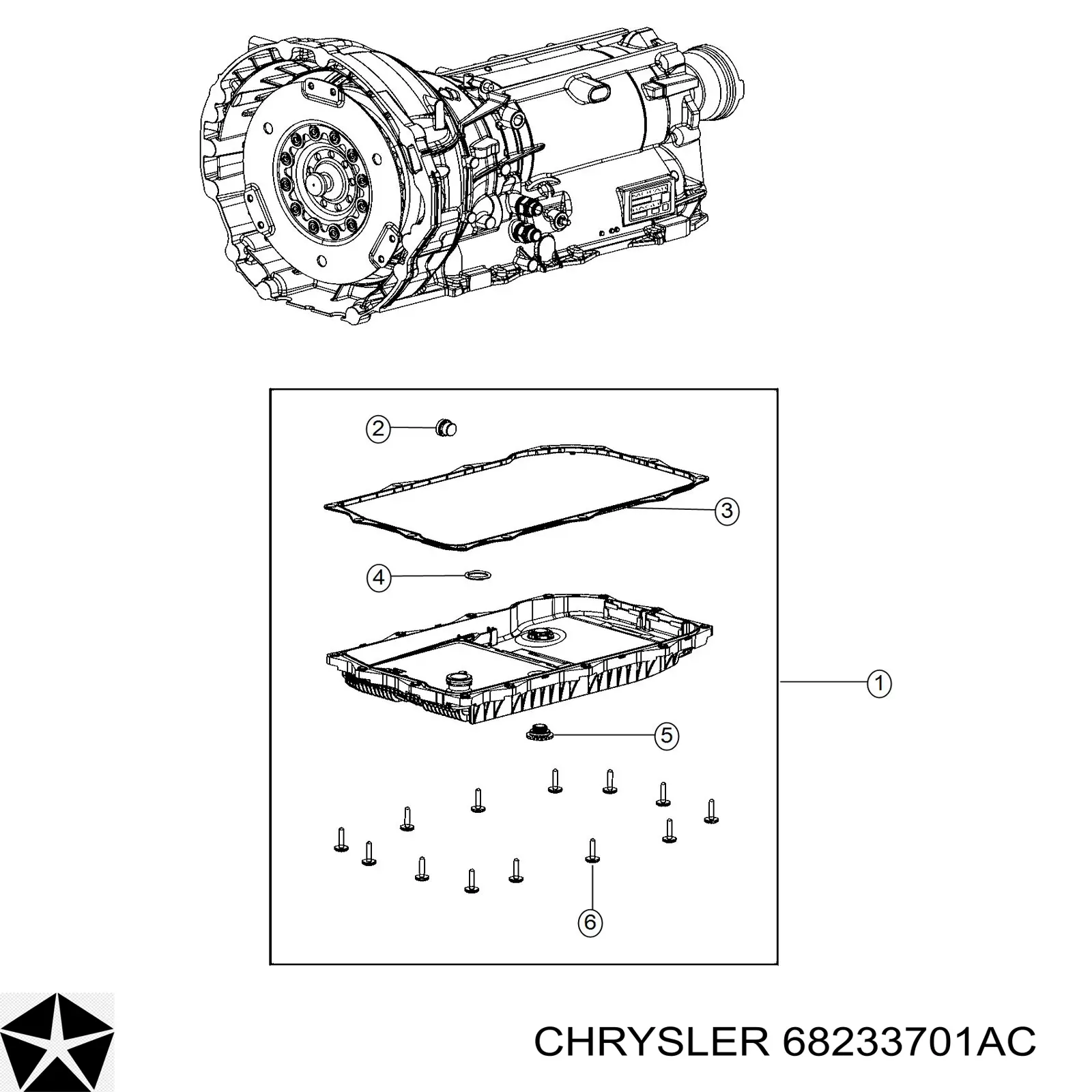 68233701AC Chrysler Cárter da Caixa Automática de Mudança