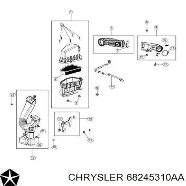 68245310AA Chrysler Filtro de ar