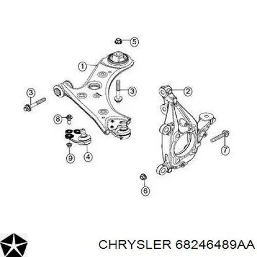 68246489AA Chrysler Suporte de esfera inferior