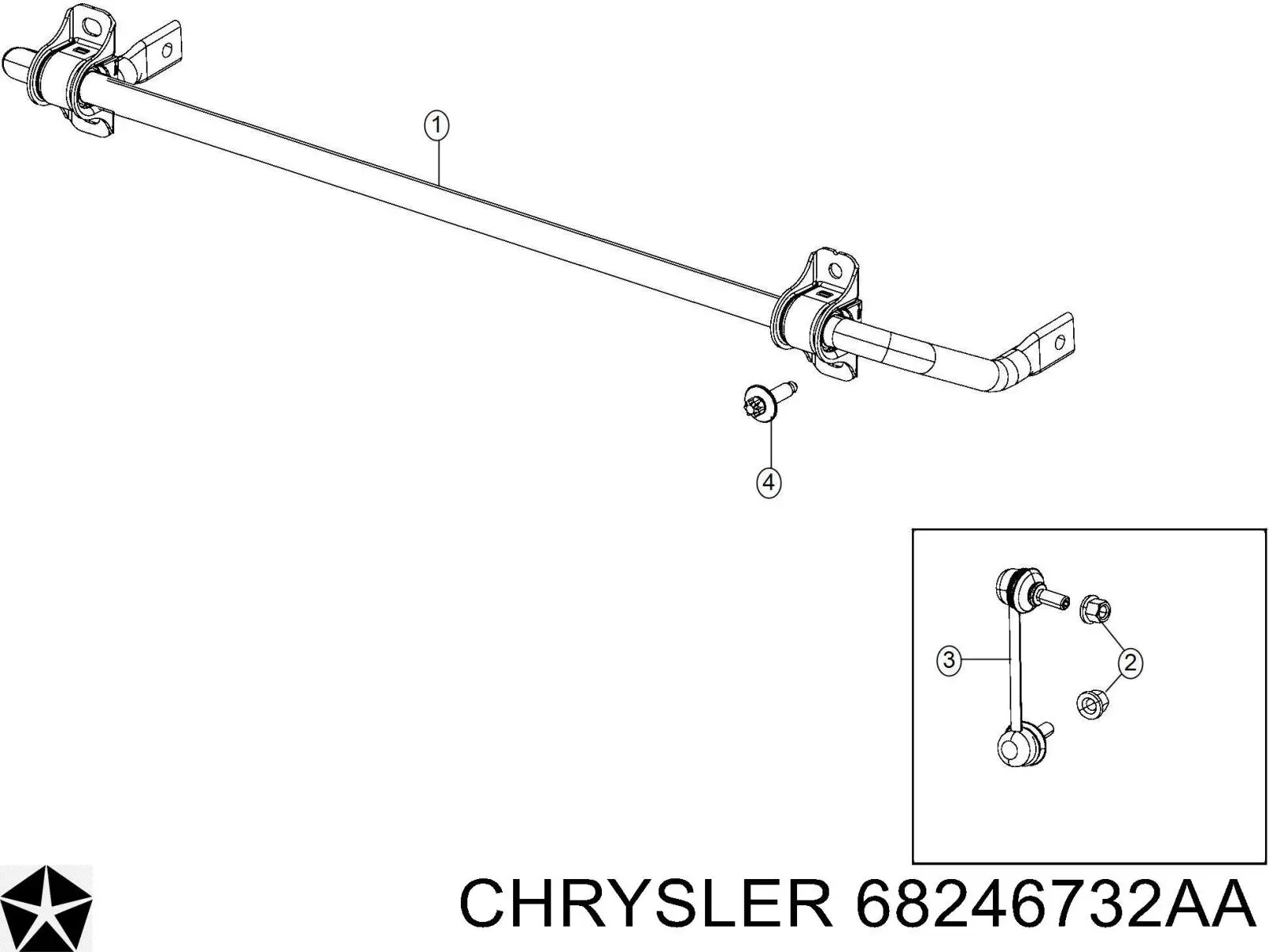 68246732AA Chrysler Estabilizador traseiro