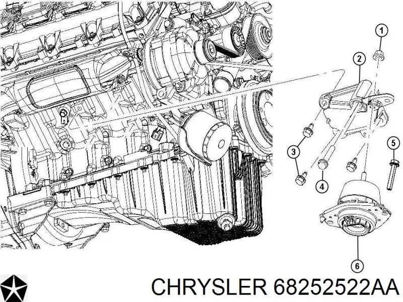 Coxim (suporte) direito de motor Chrysler 68110951AC preço, a partir de 301,48 USD