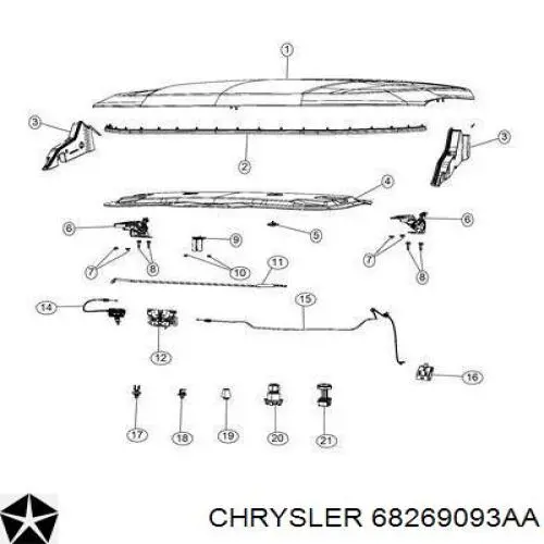 68269093AA Chrysler Pára-choque (grade de proteção) da capota