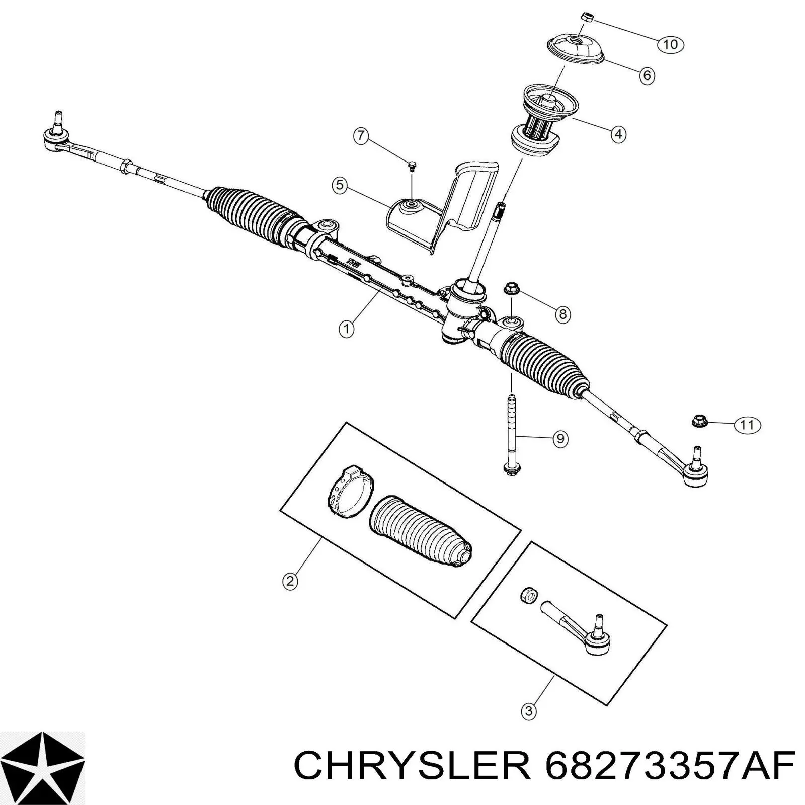 68273357AF Chrysler Tração de direção