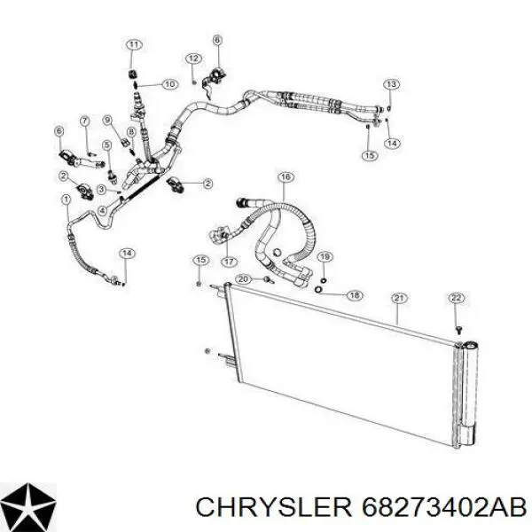 Compre 68360244AA Chrysler Radiador de aparelho de ar condicionado