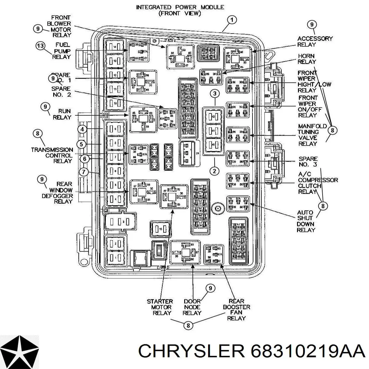 Relê de ventilador Chrysler 4868332AE preço, a partir de 55,87 USD