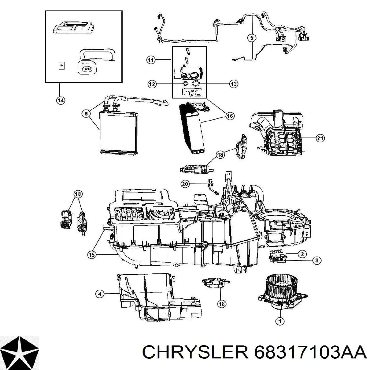 Compre 68317103AA Chrysler Resistor de motorzinho de ventilador de aparelho de ar condicionado