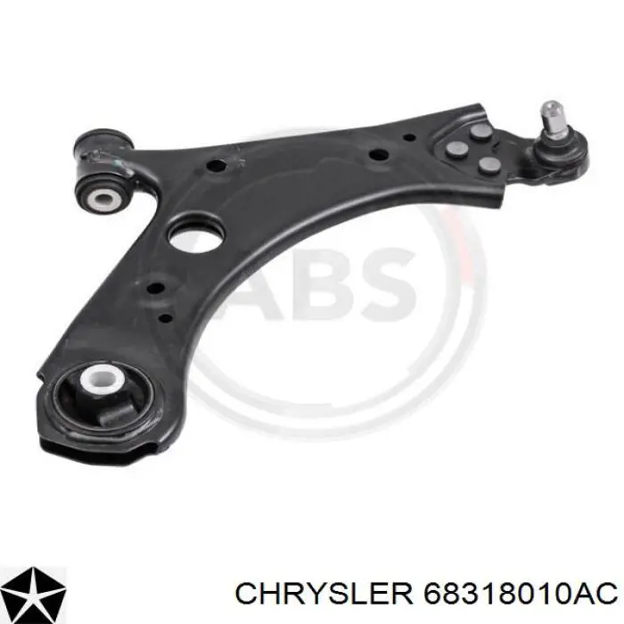 68318010AC Chrysler Braço oscilante inferior direito de suspensão dianteira