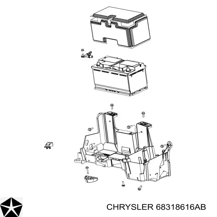 68318616AB Chrysler Braço oscilante inferior esquerdo de suspensão dianteira