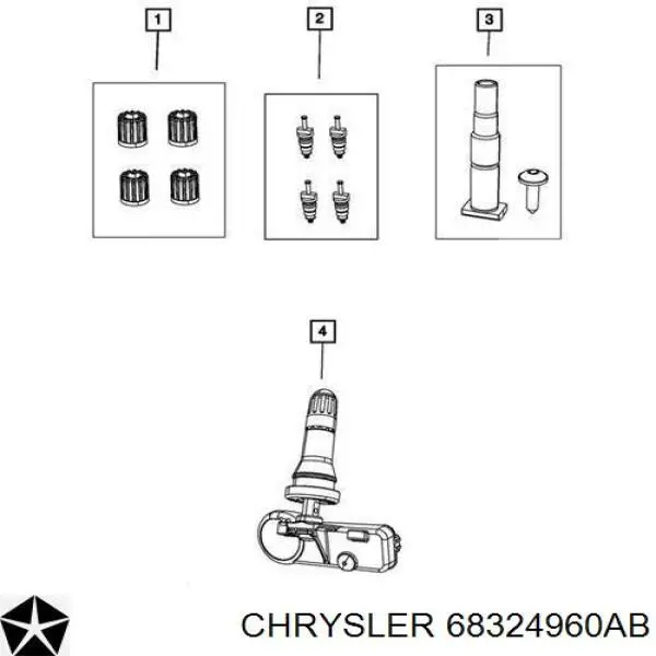68324960AB Chrysler Sensor de pressão de ar nos pneus