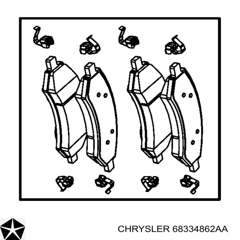 68334862AA Chrysler Sapatas do freio dianteiras de disco