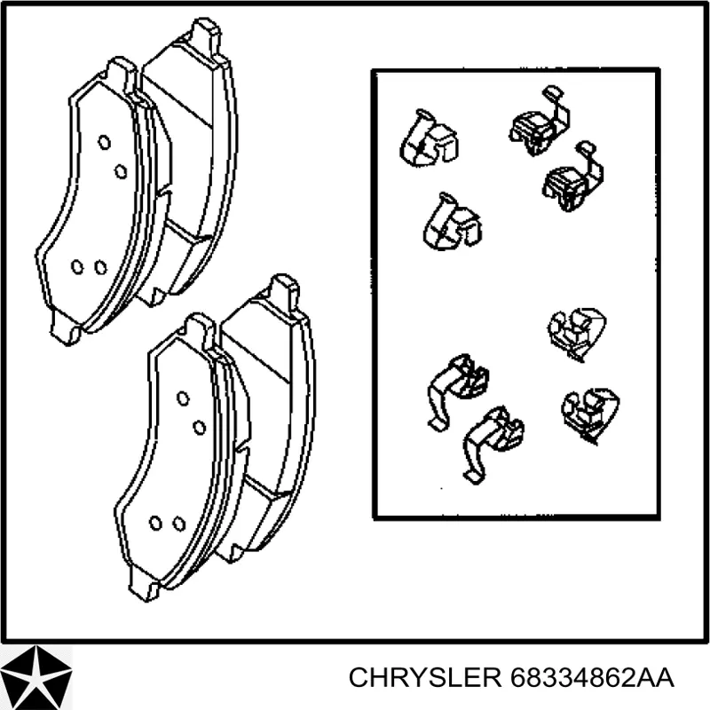 Sapatas do freio dianteiras de disco Chrysler 68334862AA preço, a partir de 41,82 USD
