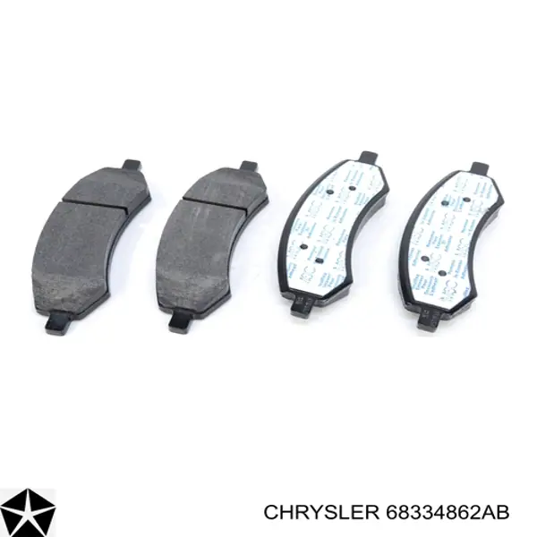 68334862AB Chrysler Sapatas do freio dianteiras de disco