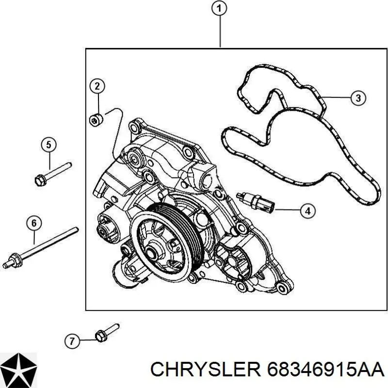 Bomba de água (bomba) de esfriamento Chrysler 68346915AA preço, a partir de 236,10 USD