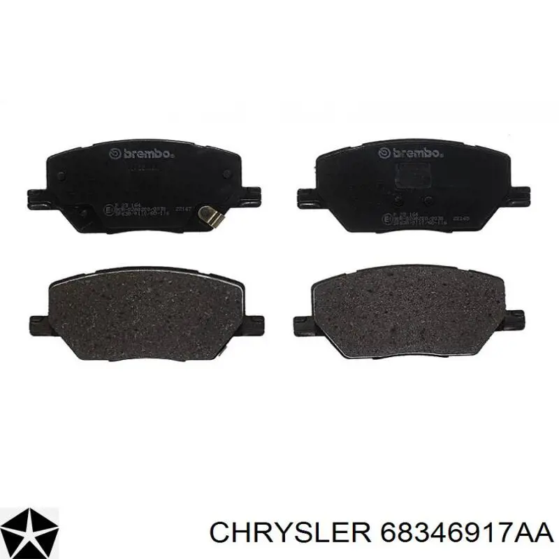 68346917AA Chrysler Sapatas do freio dianteiras de disco