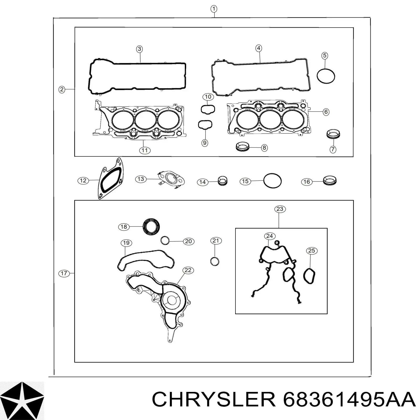 Kit de vedantes de motor completo para Jeep Wrangler  JL