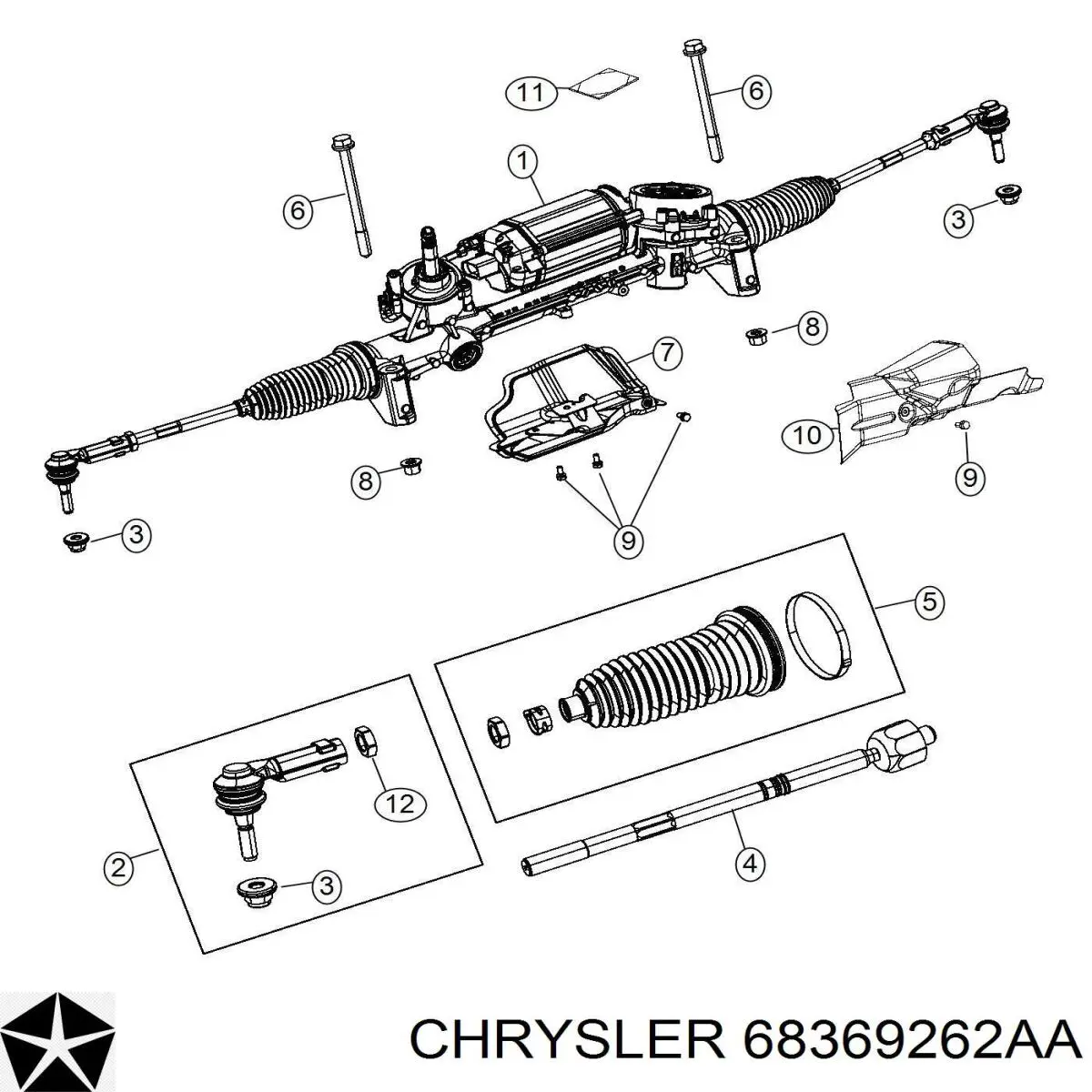 Cremalheira da direção Chrysler RL154454AH preço, a partir de 4051,70 USD