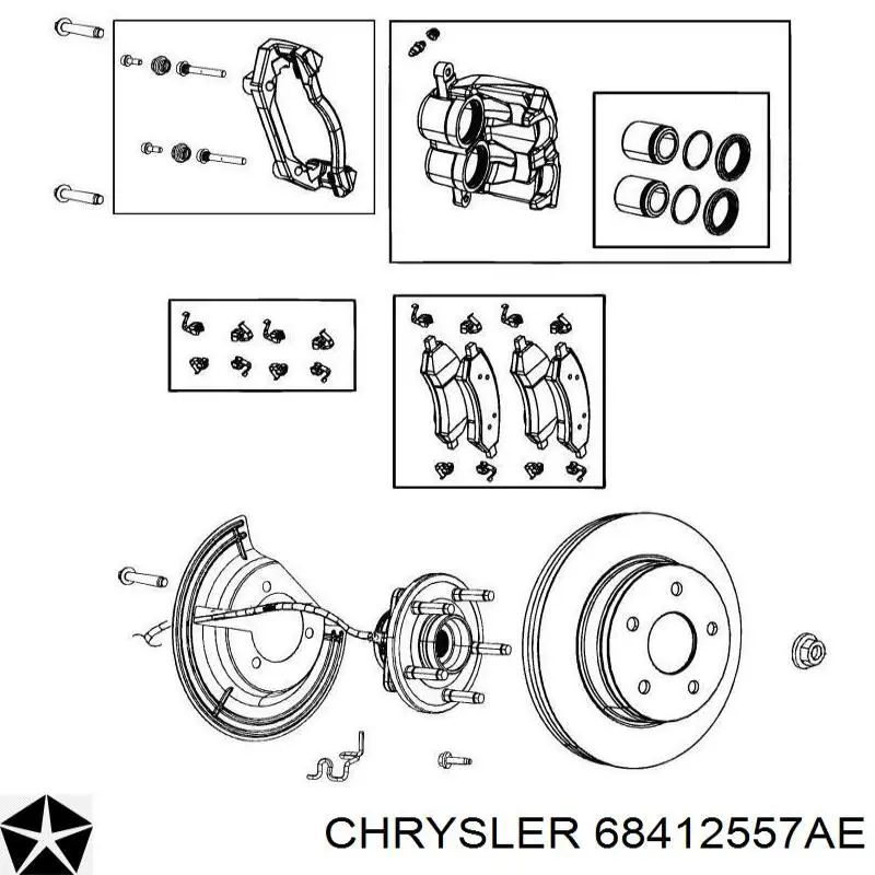Sapatas do freio dianteiras de disco Chrysler 68520814AC preço, a partir de 60,71 USD