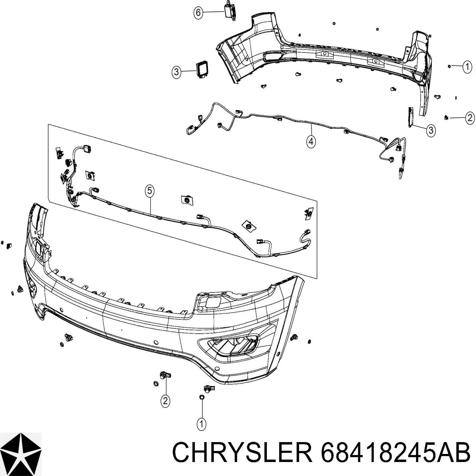 68265570AF Chrysler Sensor traseiro de controlo da zona morta