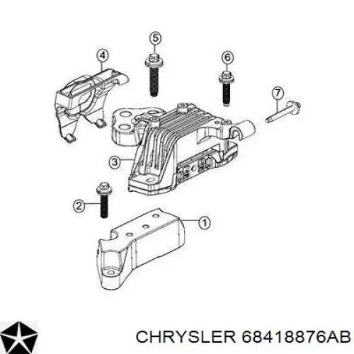 68418876AB Chrysler Coxim (suporte) esquerdo de motor