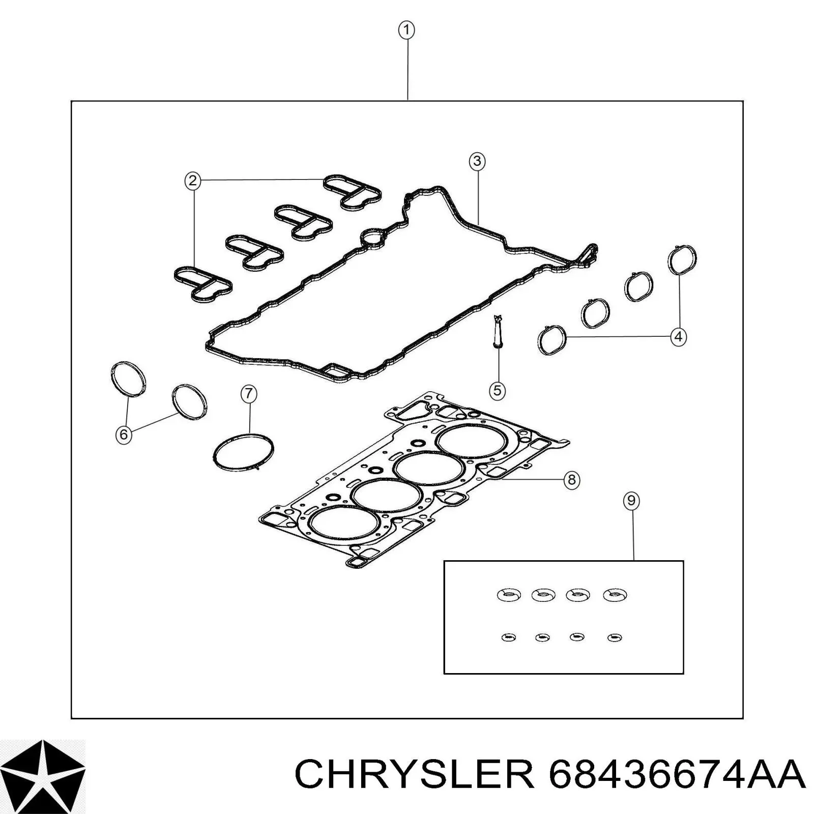 68436674AA Chrysler Anel (arruela) do injetor de ajuste