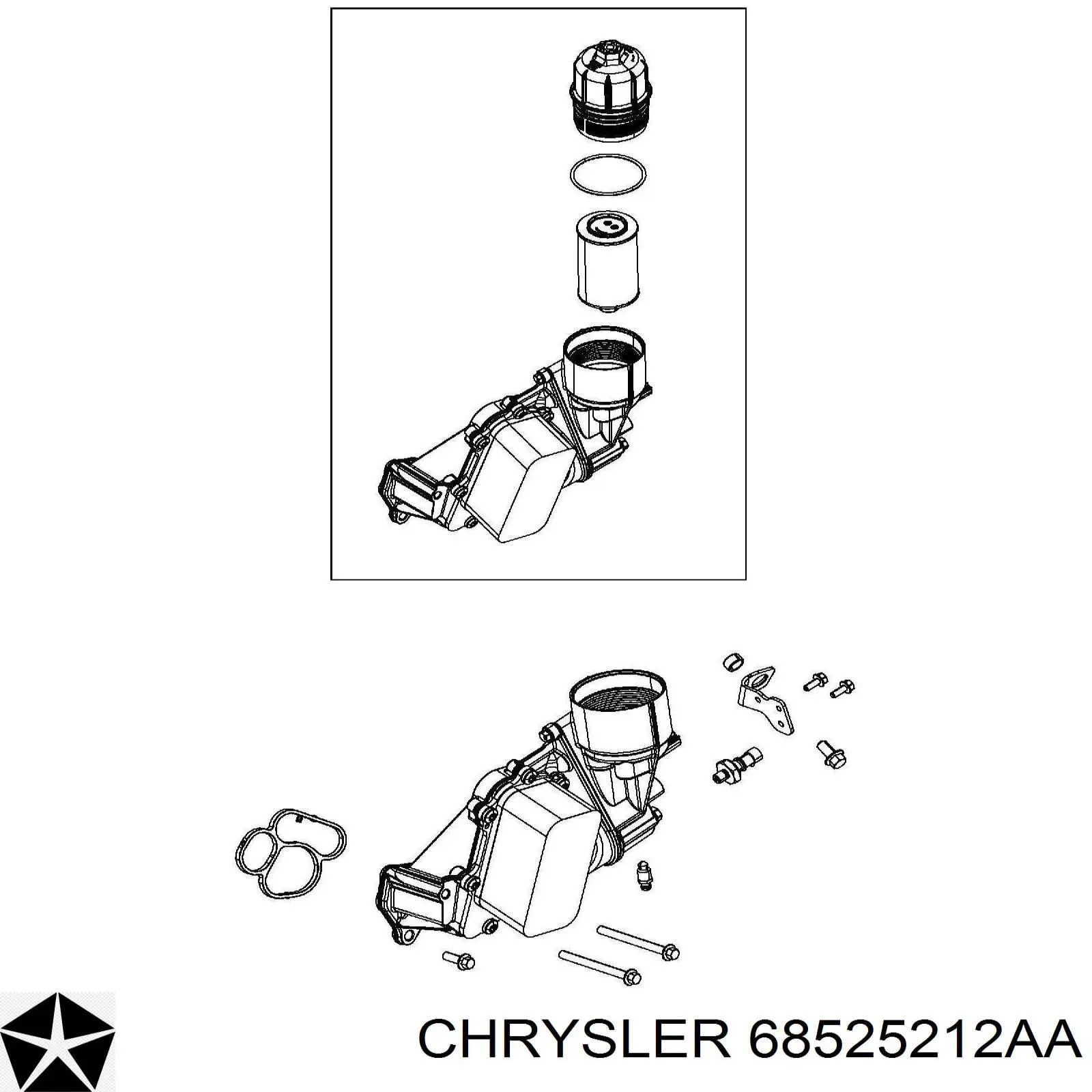 68525212AA Chrysler Caixa do filtro de óleo