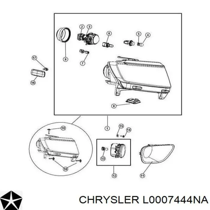 L0007444NA Chrysler Lâmpada de pisca-pisca