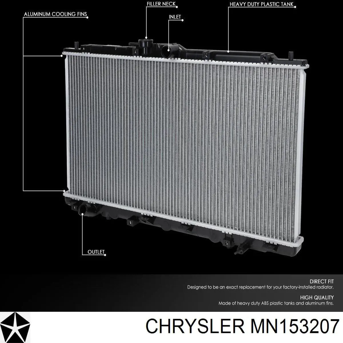 Radiador de esfriamento de motor Chrysler MN153207 preço, a partir de 112,31 USD