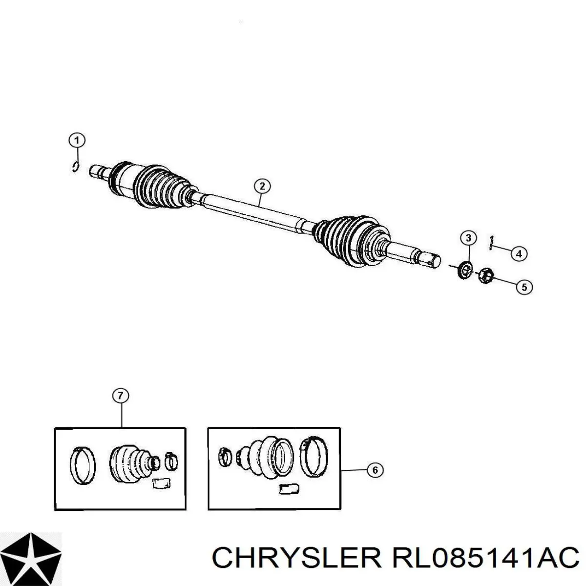 RL085141AC Chrysler Semieixo traseiro esquerdo