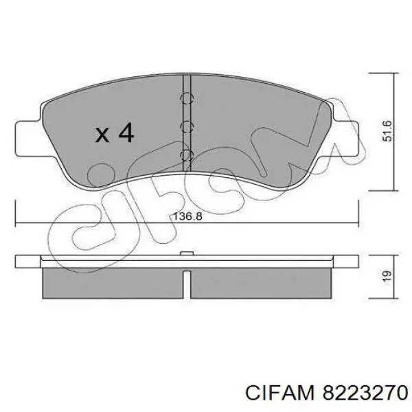 Sapatas do freio dianteiras de disco Cifam 8223270 preço, a partir de 29,82 USD
