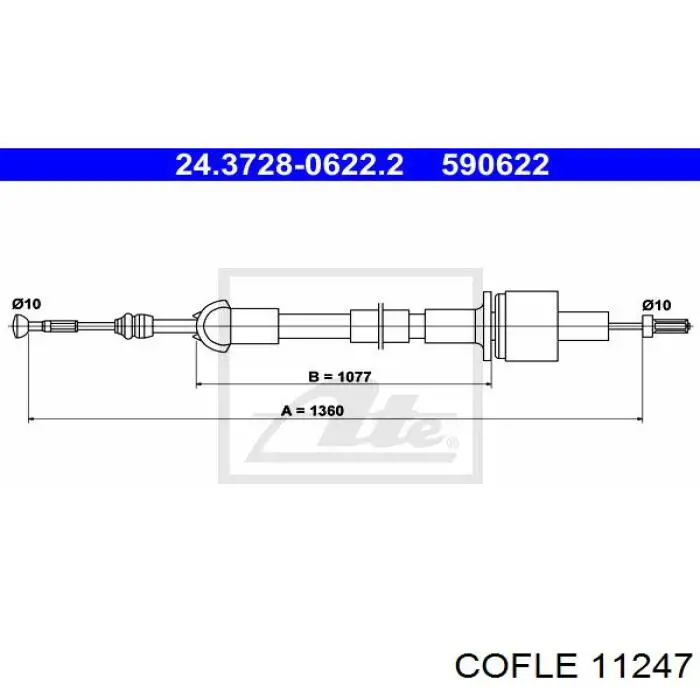 Cabo de embraiagem Cofle 11247 preço, a partir de 21,17 USD