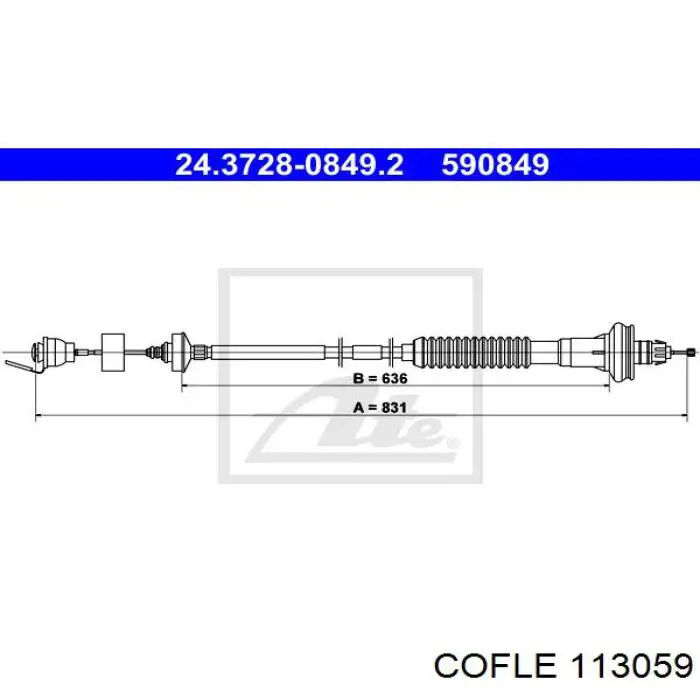 Cabo de embraiagem Cofle 113059 preço, a partir de 33,77 USD