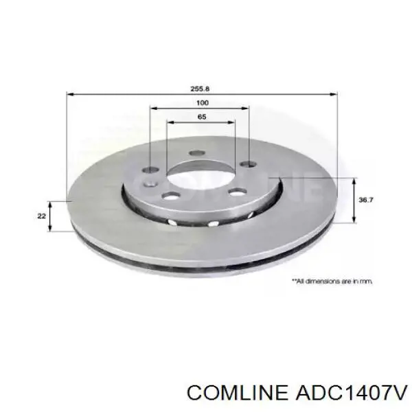 ADC1407V Comline Disco do freio dianteiro