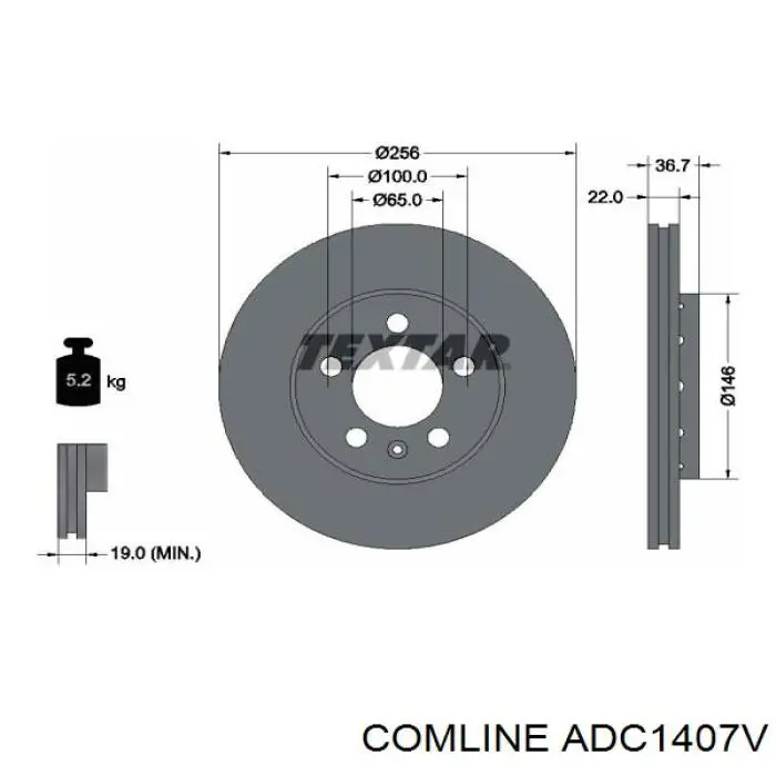 Disco do freio dianteiro Comline ADC1407V preço, a partir de 46,61 USD
