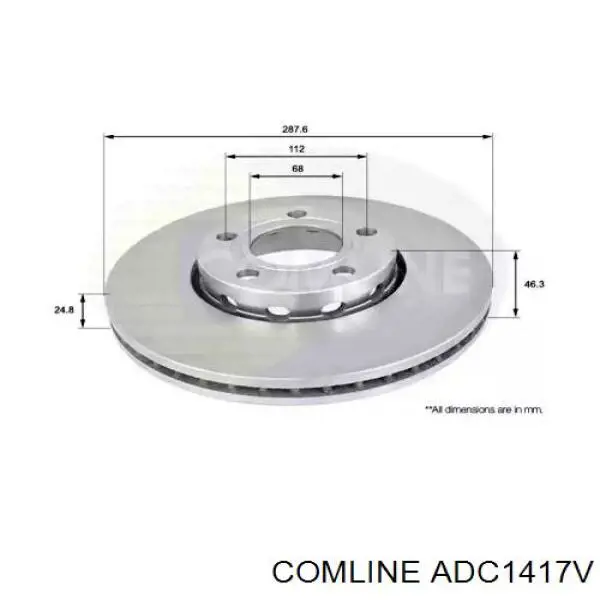 ADC1417V Comline Disco do freio dianteiro