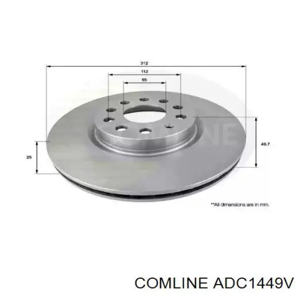 Disco do freio dianteiro Comline ADC1449V preço, a partir de 63,11 USD